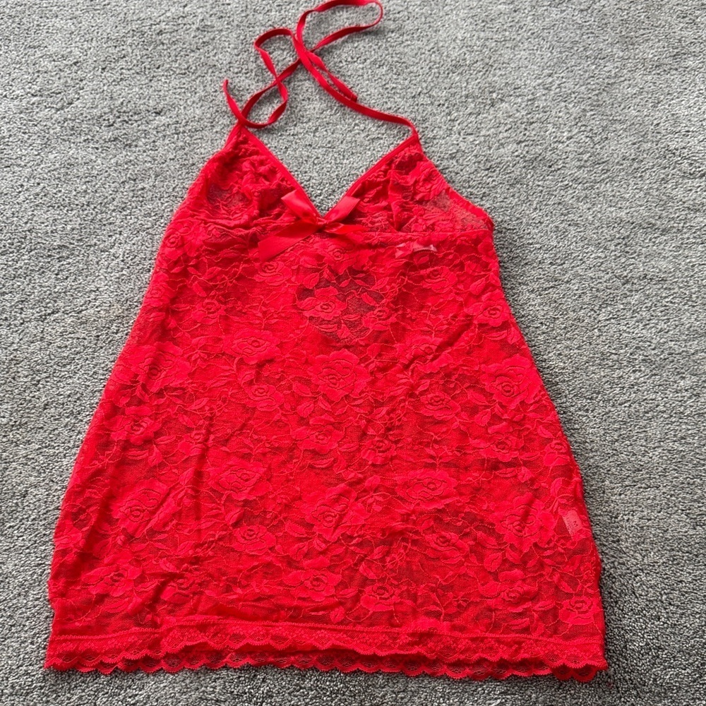 NWOT Elegant Red Lace Chemise